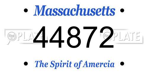 44872 Massachusetts License Plate