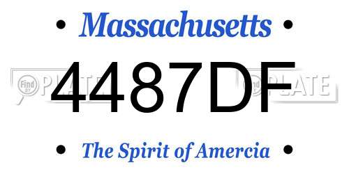 4487DF Massachusetts License Plate