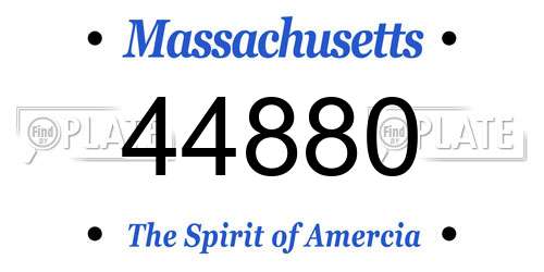 44880 Massachusetts License Plate