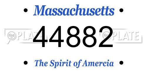 44882 Massachusetts License Plate