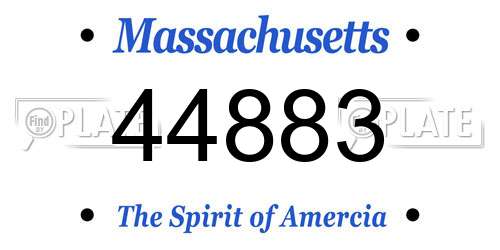 44883 Massachusetts License Plate