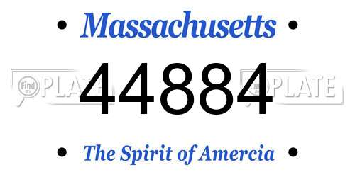 44884 Massachusetts License Plate