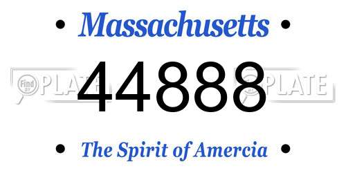 44888 Massachusetts License Plate