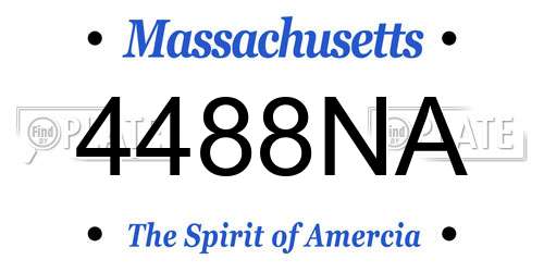 4488NA Massachusetts License Plate