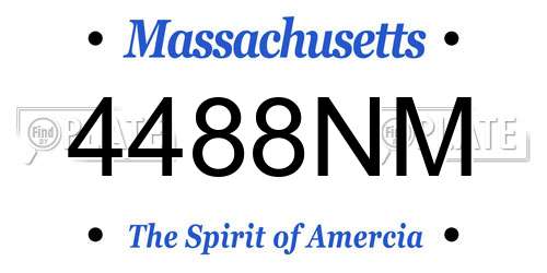 4488NM Massachusetts License Plate