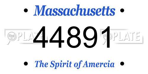 44891 Massachusetts License Plate