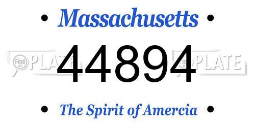44894 Massachusetts License Plate