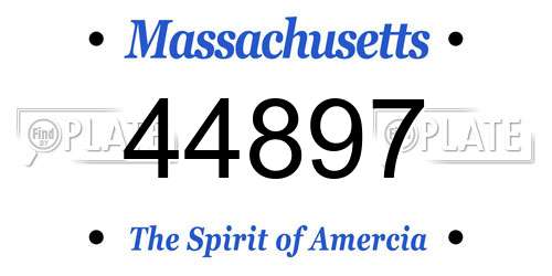 44897 Massachusetts License Plate