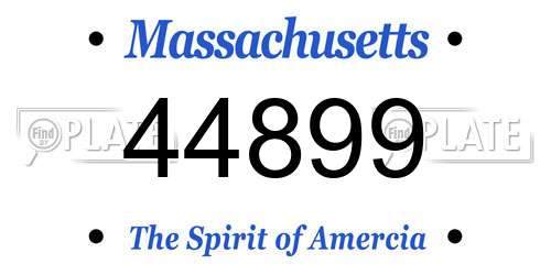 44899 Massachusetts License Plate