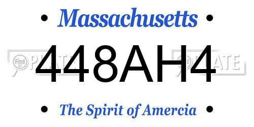 448AH4 Massachusetts License Plate