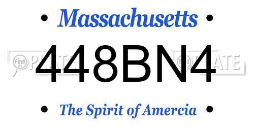 448BN4 Massachusetts License Plate