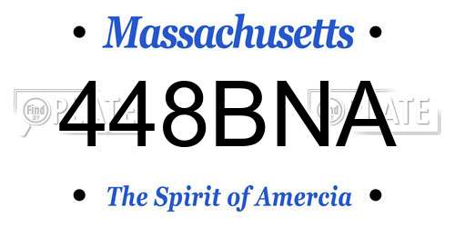 448BNA Massachusetts License Plate