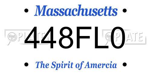 448FL0 Massachusetts License Plate