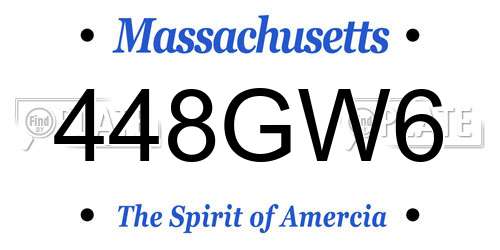 448GW6 Massachusetts License Plate