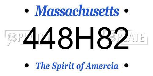 448H82 Massachusetts License Plate