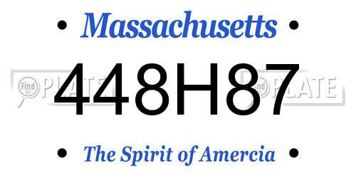 448H87 Massachusetts License Plate