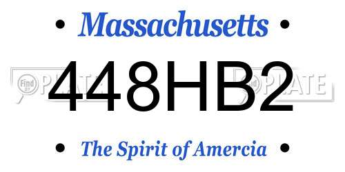 448HB2 Massachusetts License Plate