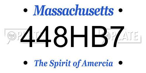 448HB7 Massachusetts License Plate