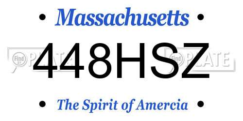 448HSZ Massachusetts License Plate