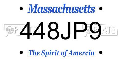 448JP9 Massachusetts License Plate