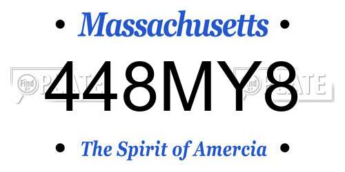 448MY8 Massachusetts License Plate