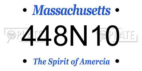 448N10 Massachusetts License Plate