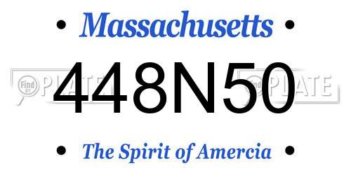 448N50 Massachusetts License Plate