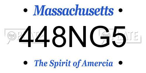448NG5 Massachusetts License Plate
