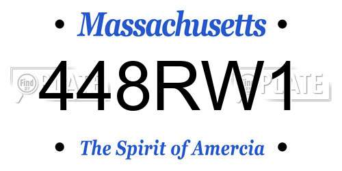 448RW1 Massachusetts License Plate
