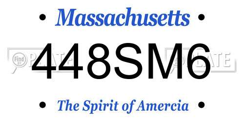 448SM6 Massachusetts License Plate