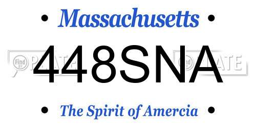 448SNA Massachusetts License Plate