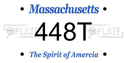 448T Massachusetts License Plate