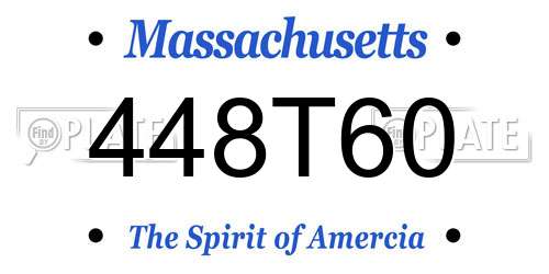 448T60 Massachusetts License Plate