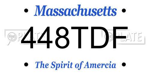 448TDF Massachusetts License Plate
