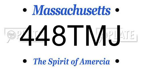 448TMJ Massachusetts License Plate