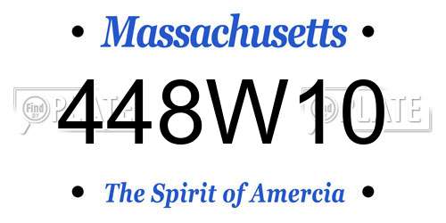 448W10 Massachusetts License Plate