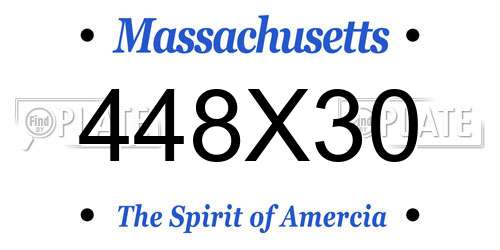 448X30 Massachusetts License Plate