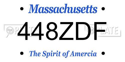448ZDF Massachusetts License Plate