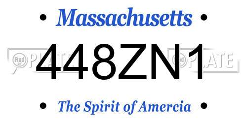 448ZN1 Massachusetts License Plate