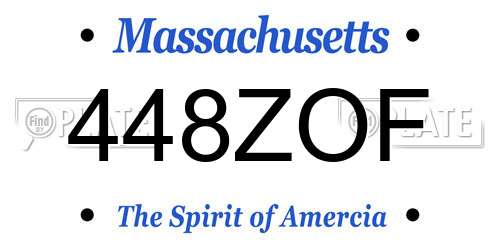448ZOF Massachusetts License Plate