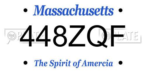 448ZQF Massachusetts License Plate
