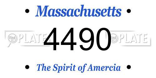 4490 Massachusetts License Plate