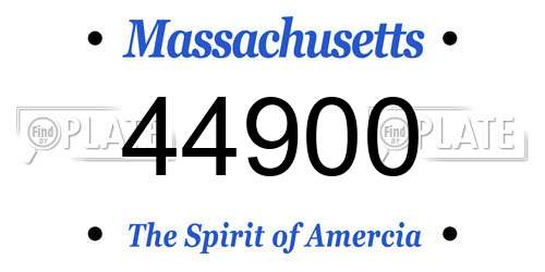 44900 Massachusetts License Plate
