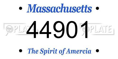 44901 Massachusetts License Plate