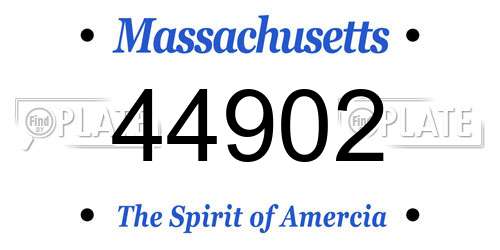 44902 Massachusetts License Plate