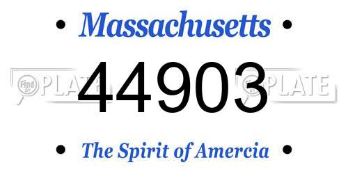 44903 Massachusetts License Plate