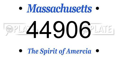 44906 Massachusetts License Plate