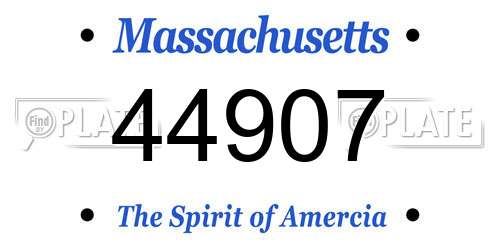 44907 Massachusetts License Plate
