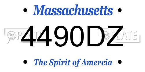 4490DZ Massachusetts License Plate