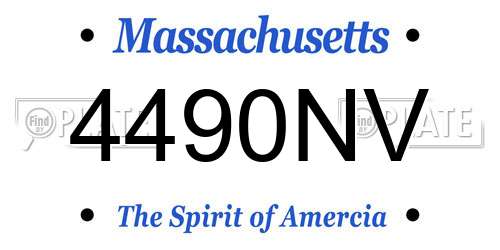 4490NV Massachusetts License Plate